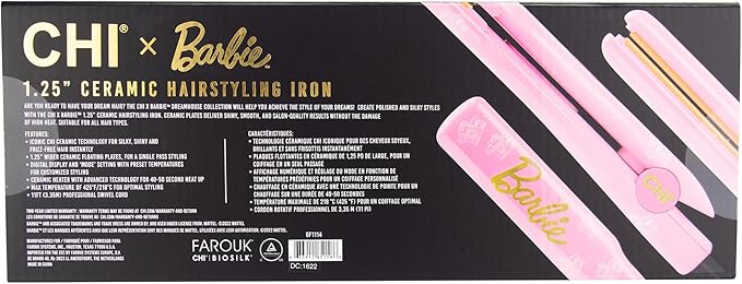CHI Barbie  1 1/4" Ceramic Hairstyling Flat Iron
